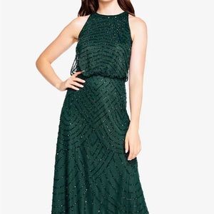 *Brand New* Adrianna Papell Emerald sequin long gown